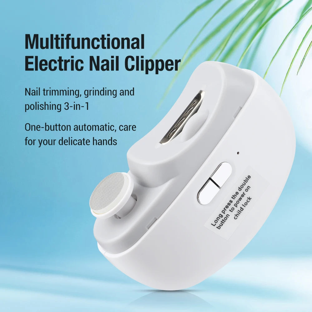 Revolutionary Electric Nail Clipper & Polisher - Rechargeable Automatic Nail Trimmer for Effortless Manicures at Home or On-the-Go